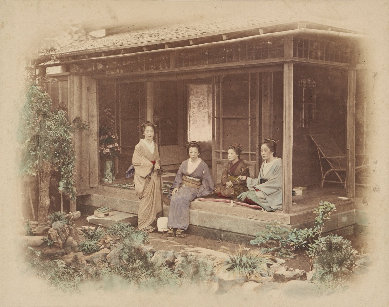 Mujeres japonesas en una casa privada de Felice Beato