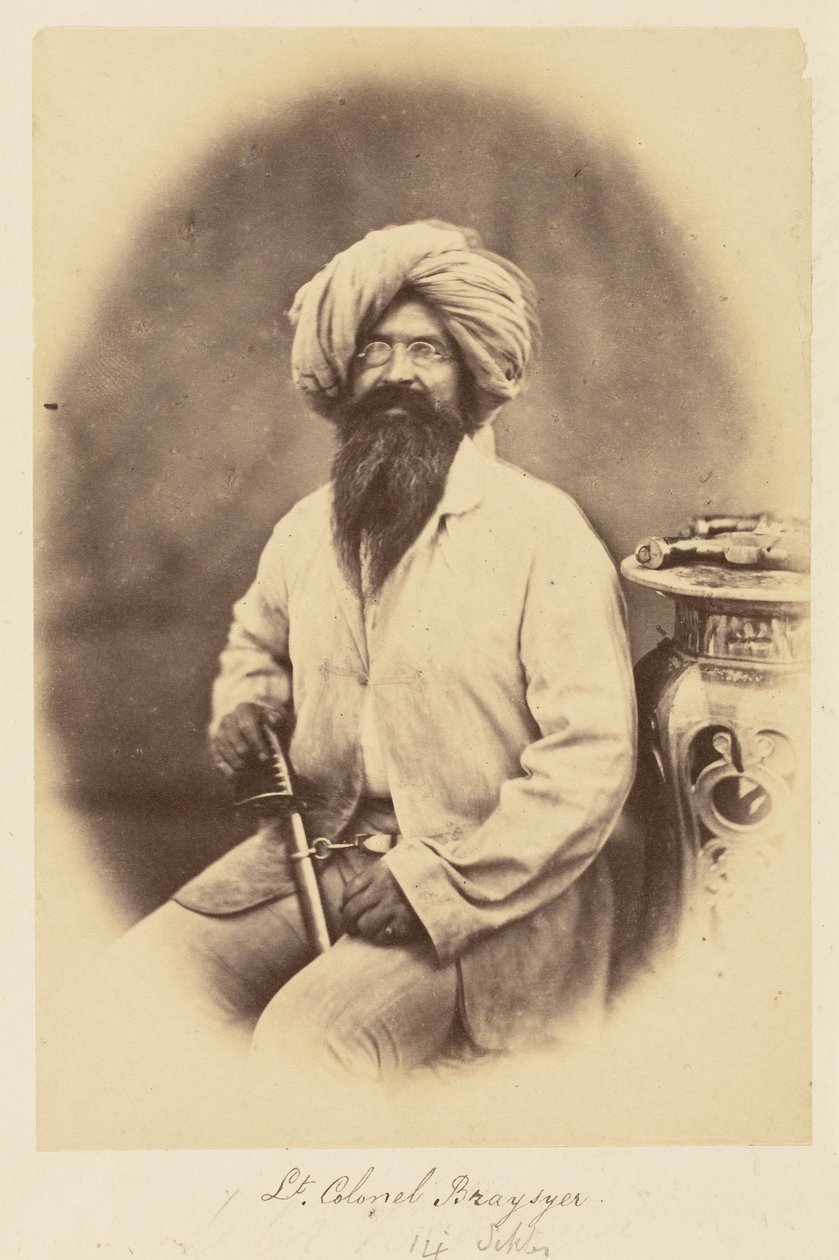 Teniente Coronel Braysyer. [sic] 14 Sikhs de Felice Beato