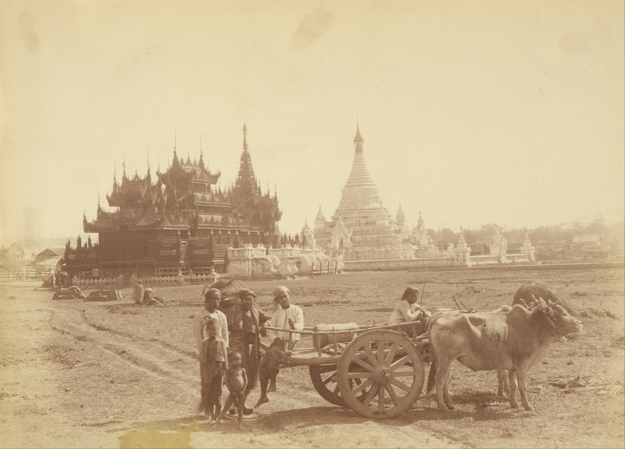 Pagoda y Kyaung construidos por el Capitán de la Guardia del Cuerpo del Rey Thibaw Min de Felice Beato