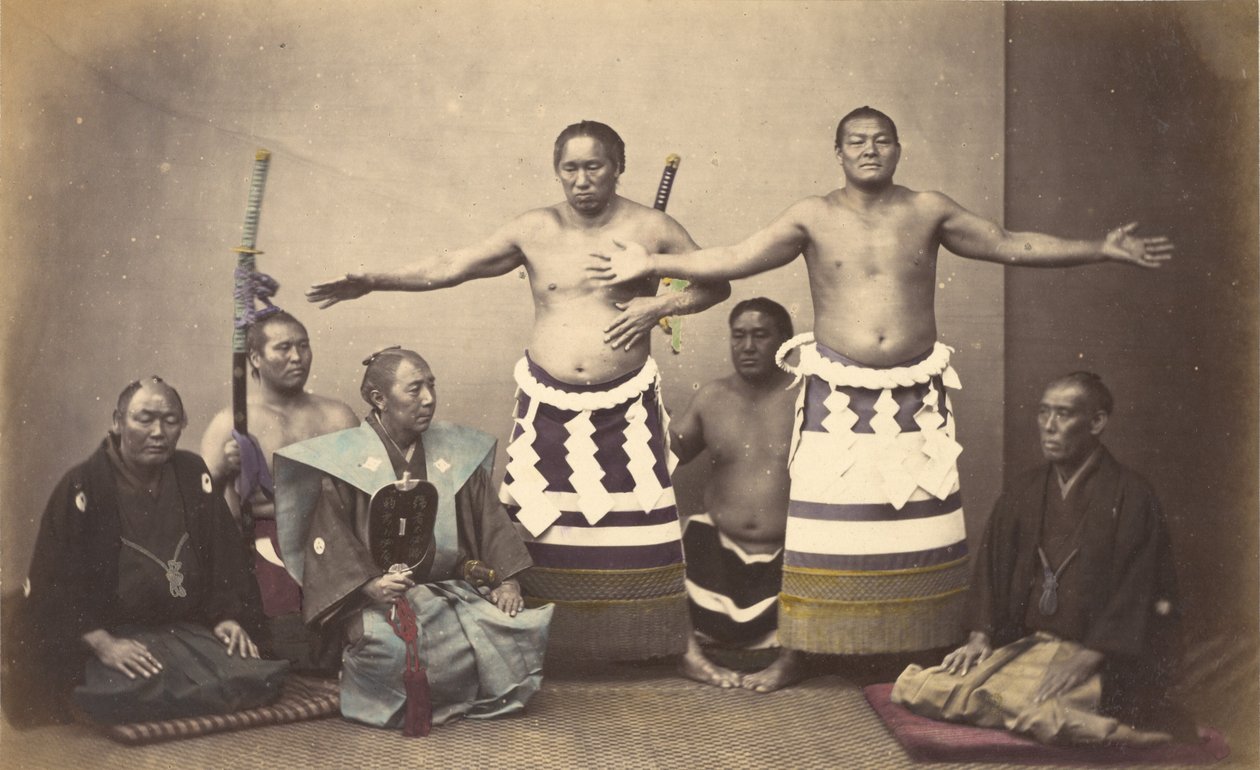 Representantes de Nio, el Hércules japonés de Felice Beato
