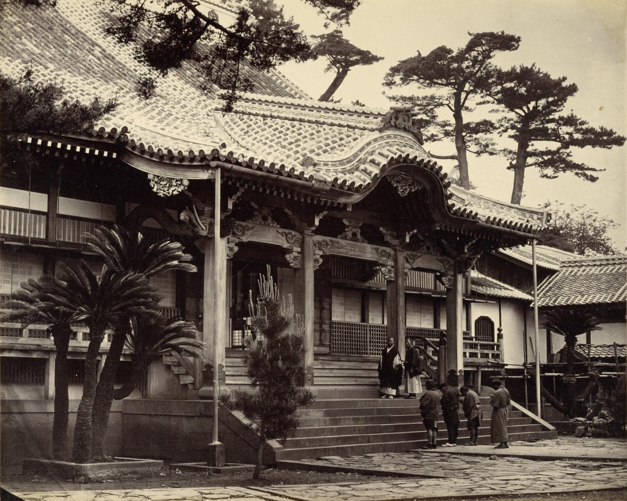 Sala principal en el Templo Daionji, Nagasaki de Felice Beato