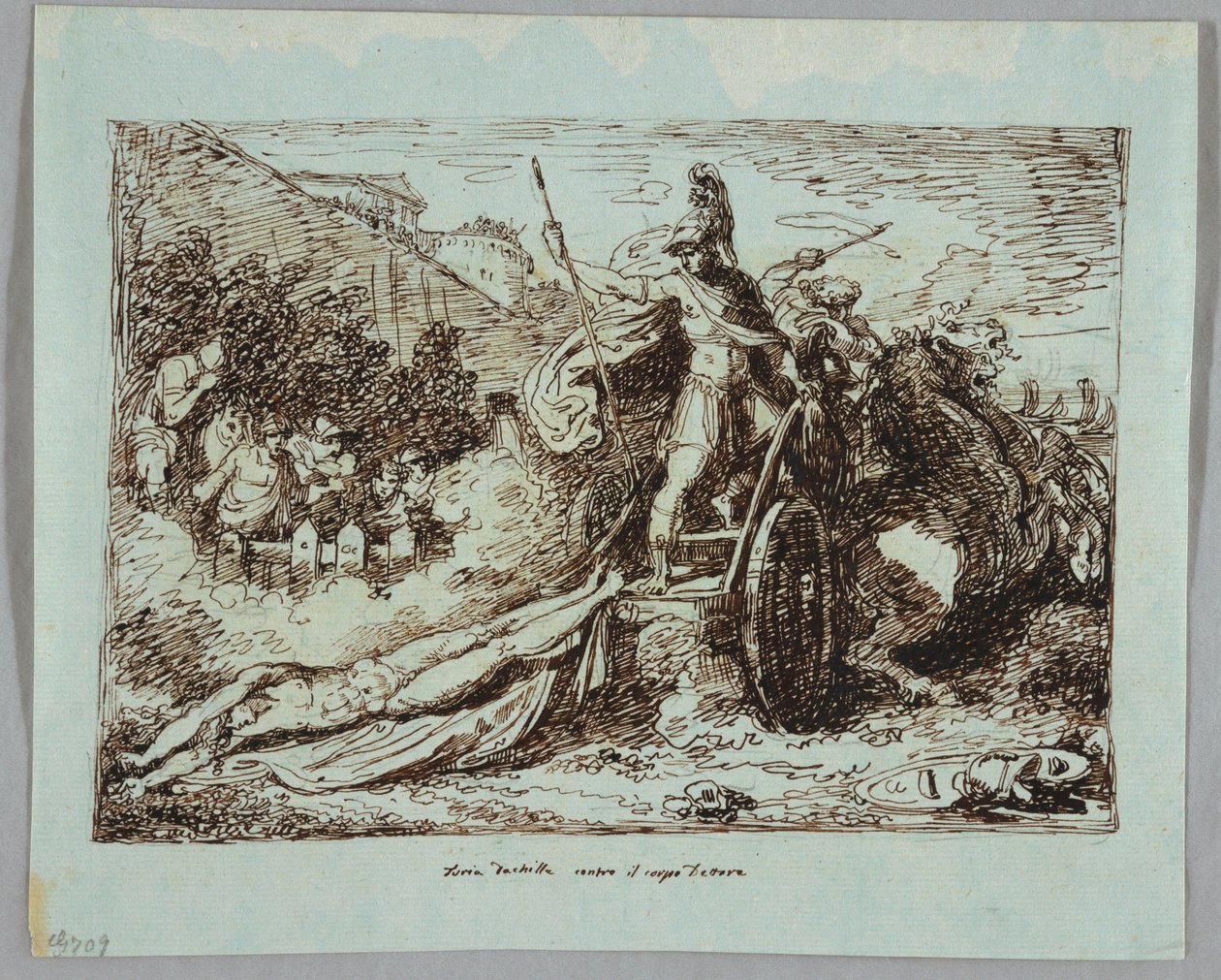 Aquiles arrastra el cuerpo de Héctor de Felice Giani