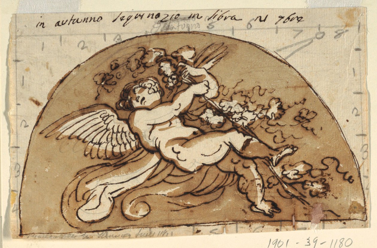 Otoño, Luneta para el techo de la Sala Ottagonale, Palazzo Milzetti, Faenza de Felice Giani