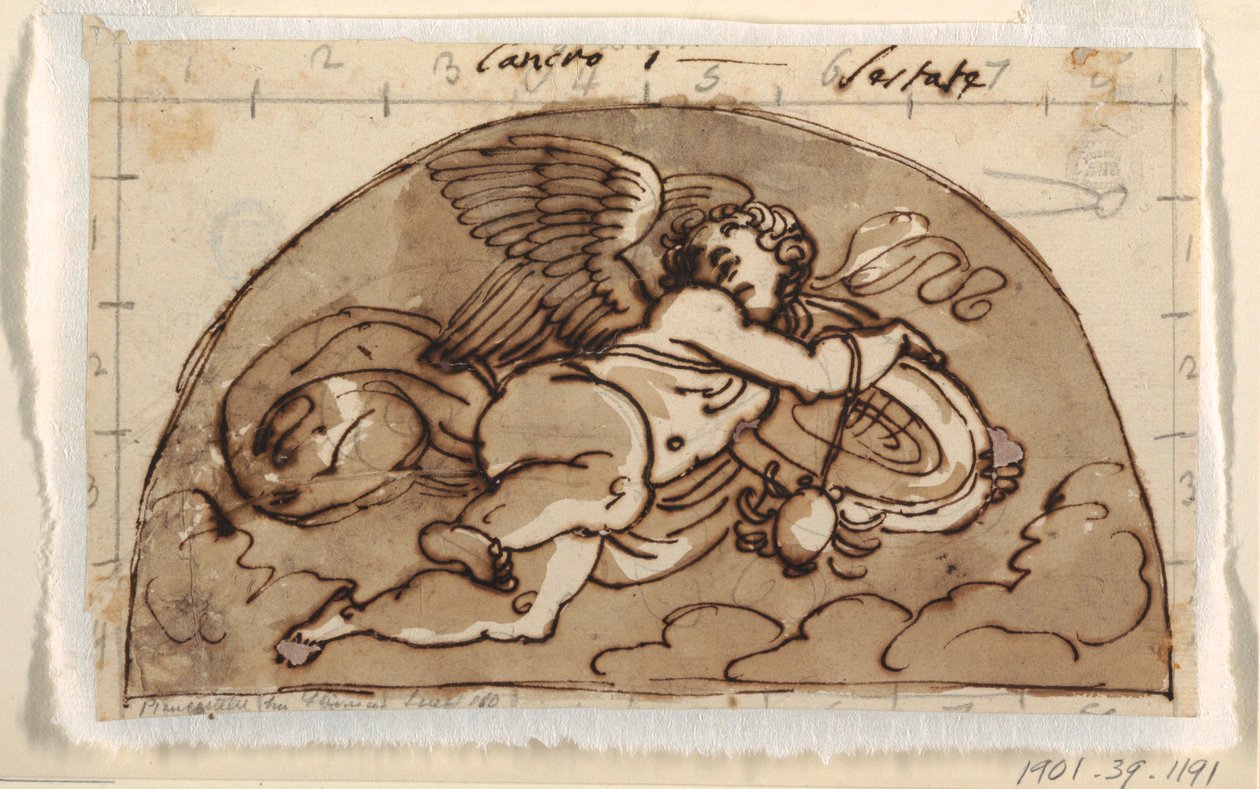 Cáncer, luneta para el techo, Sala Ottagonale, Palazzo Milzetti, Faenza de Felice Giani