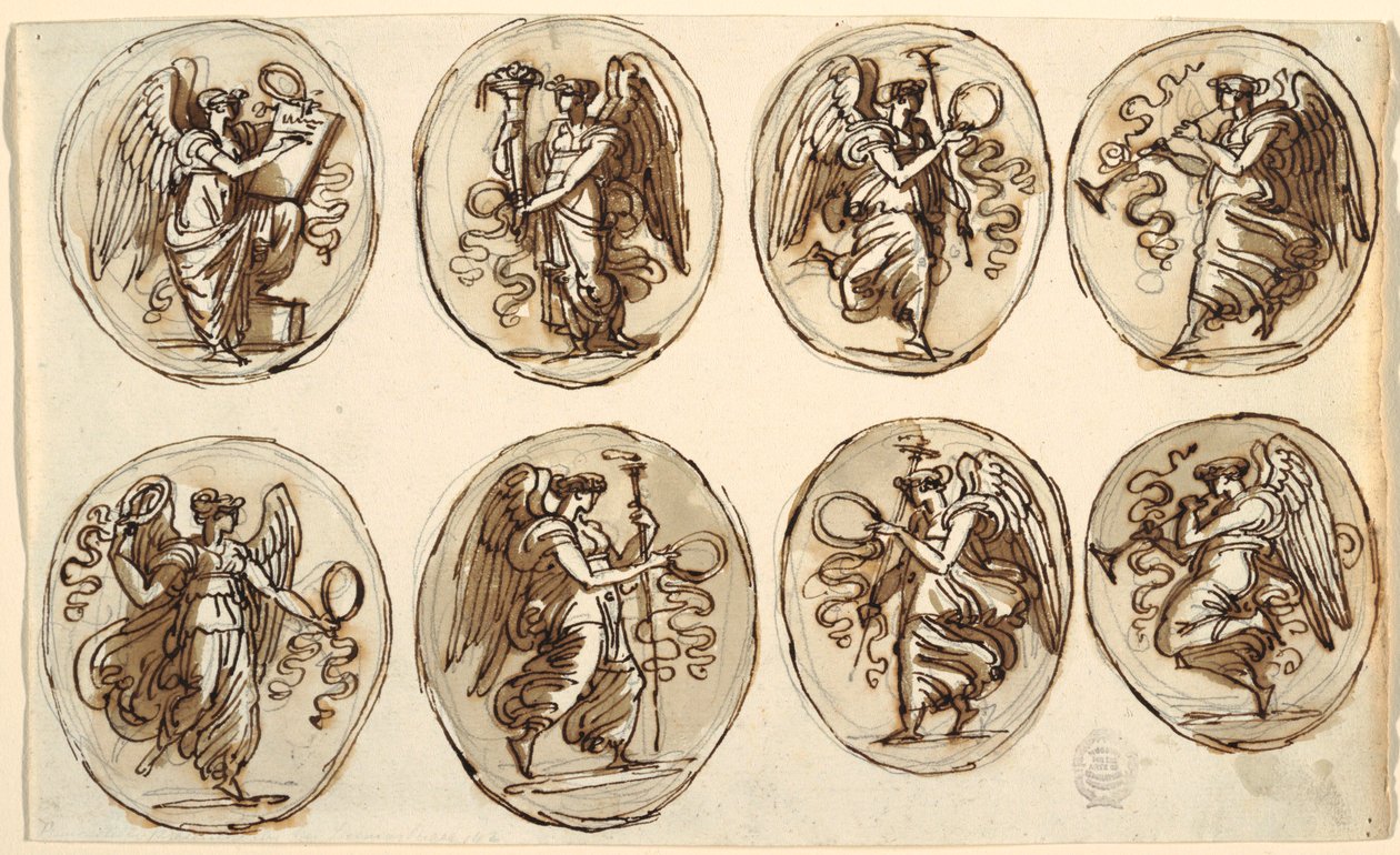 Diseño de techo, Historia, Abundancia en Seis Óvalos, Sala di Ercole ed Ebe, Palazzo Gessi, Faenza de Felice Giani