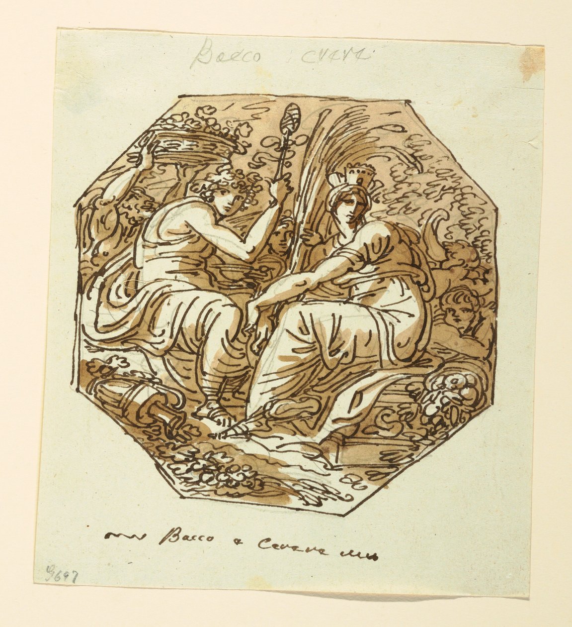 Dibujo, Baco y Ceres, 1800-1825 de Felice Giani