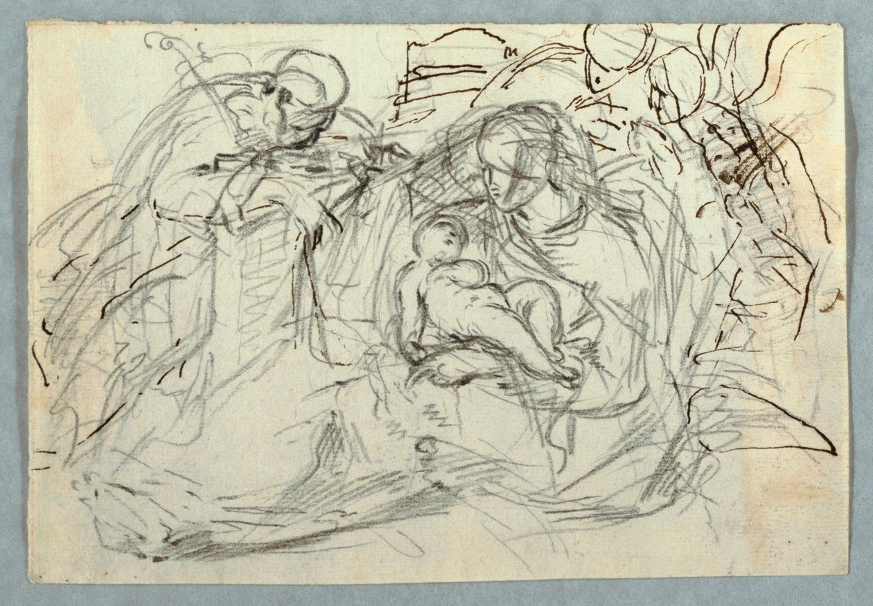 Dibujo, Sagrada Familia, 1800-1825 de Felice Giani