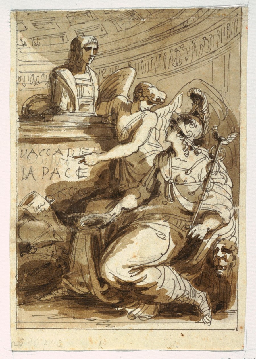 Dibujo, Monumento para una Accademia della Pace, 1810-20 de Felice Giani