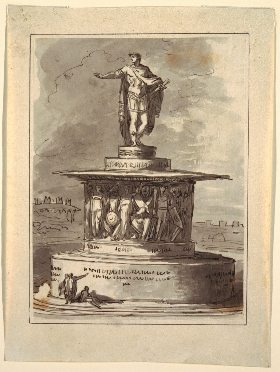 Dibujo, Proyecto de monumento para el Foro Bonaparte, Milán, 1800, 1810-20 de Felice Giani