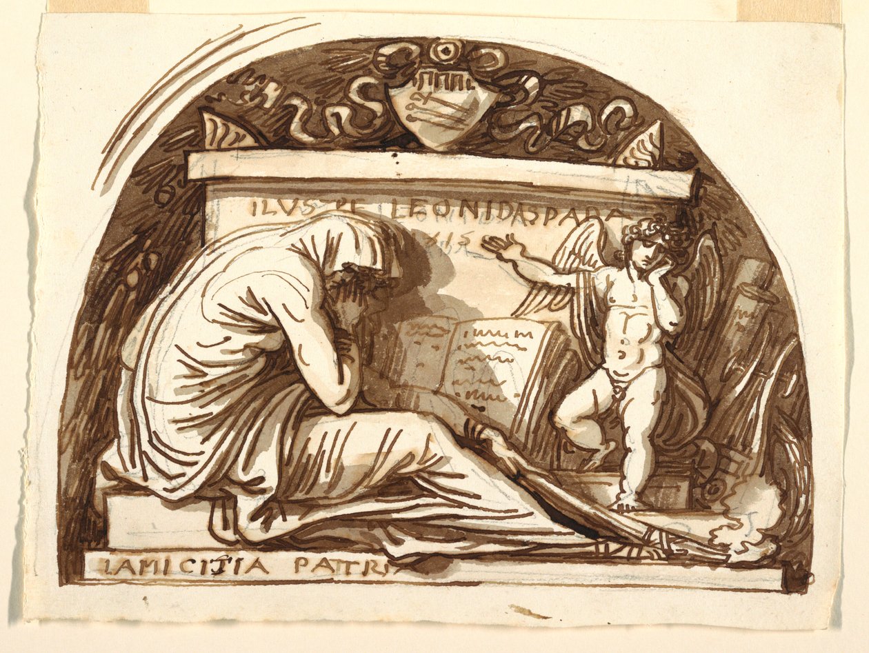 Dibujo, Monumento sepulcral para Leonida Spada, 1815 de Felice Giani