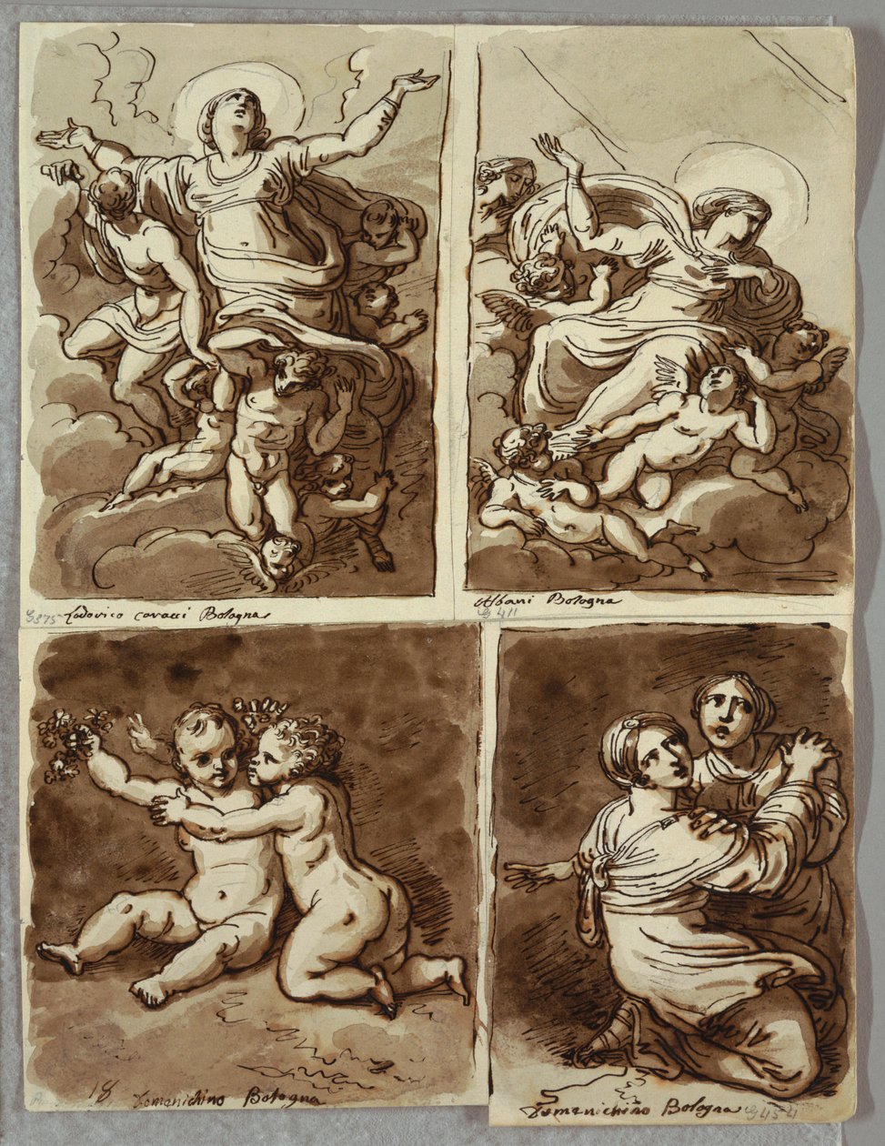 Luneta con San Pedro y San Pablo con San Mateo y el Profeta Isaías, Estudio después de Sebastiano del Piombo de Felice Giani