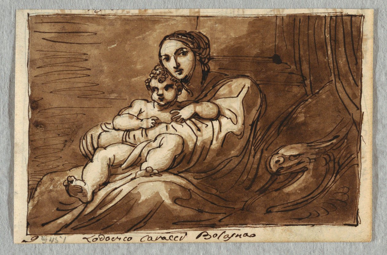 Madonna y Niño, Estudio después de Lodovico Carracci de Felice Giani