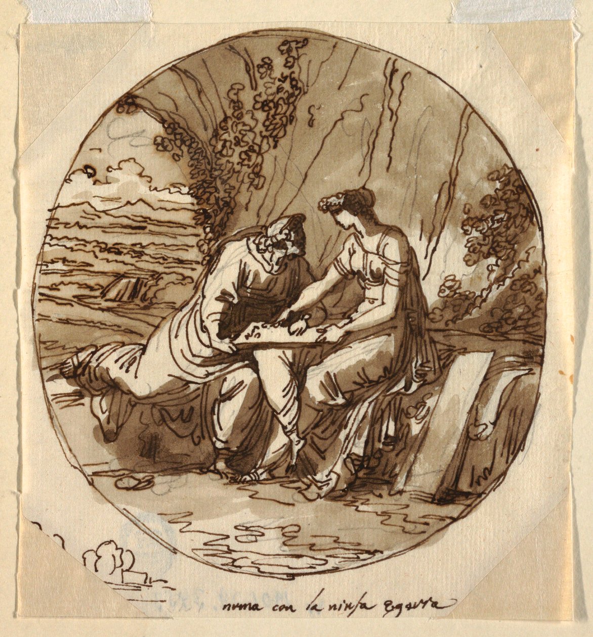 Numa Pompilio y Egeria, Sala de Numa Pompilio, Palazzo Milzetti, Faenza de Felice Giani