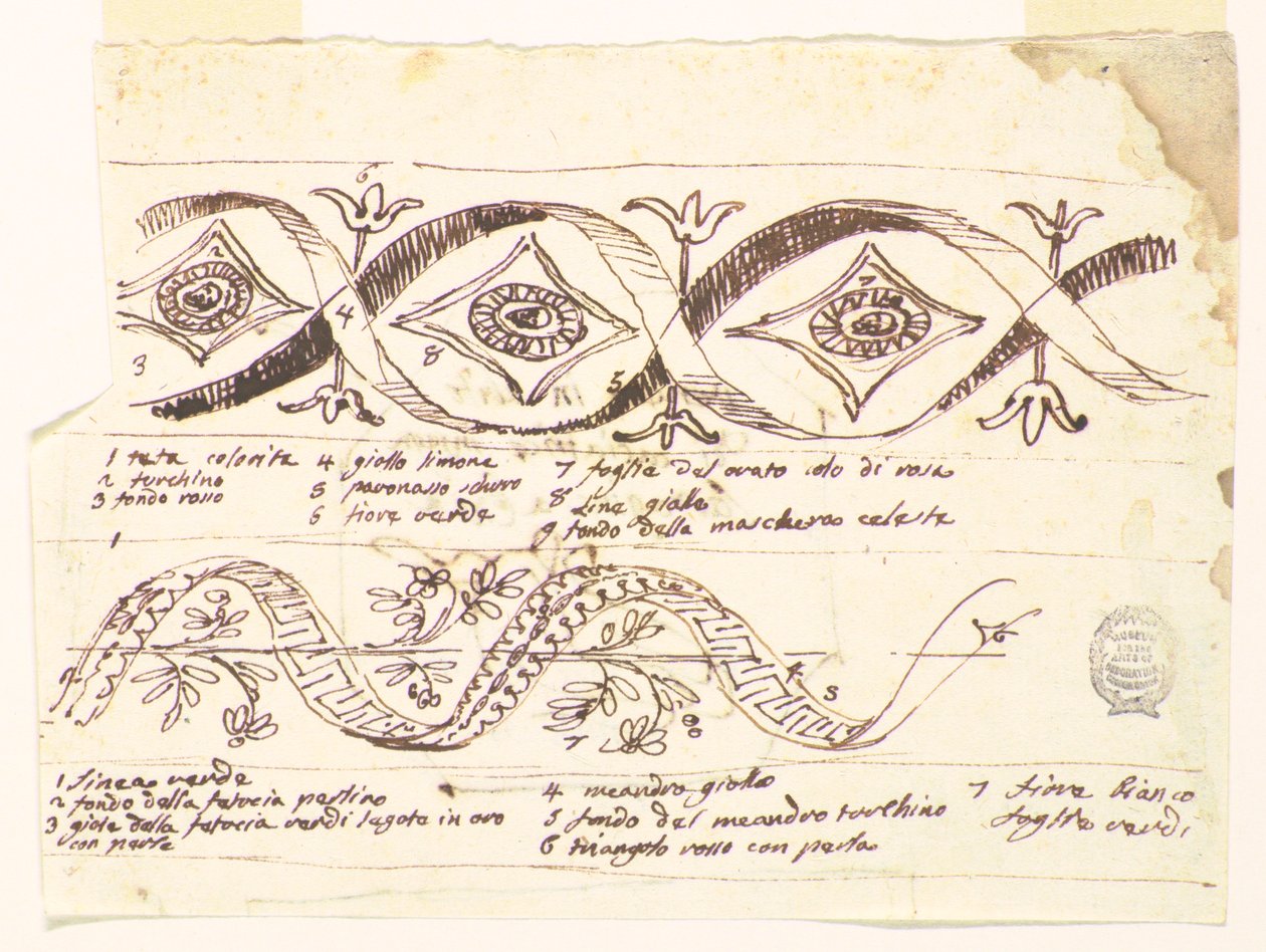 Recto: Dos frisos con flores Verso: Boceto para una pintura decorativa de Felice Giani