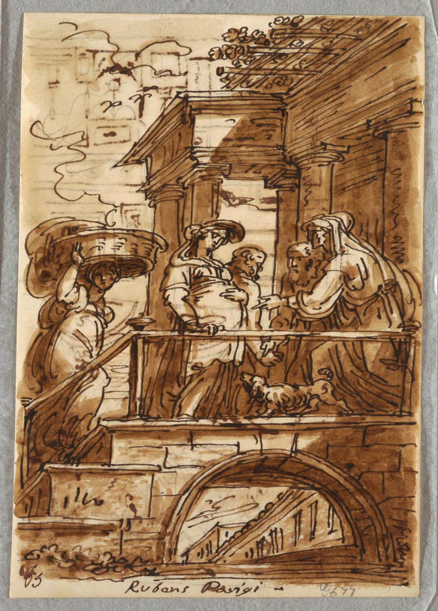 Estudio de la Visitación, después de Peter Paul Rubens de Felice Giani