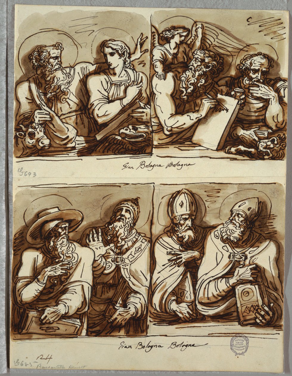 Los cuatro evangelistas, estudio después de Giambologna de Felice Giani