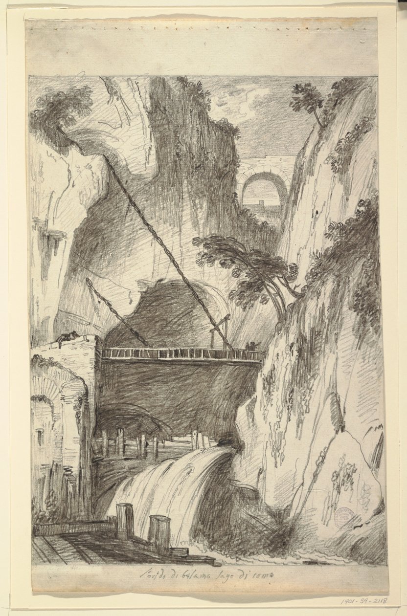 El Barranco de Bellano, cerca del Lago Como de Felice Giani