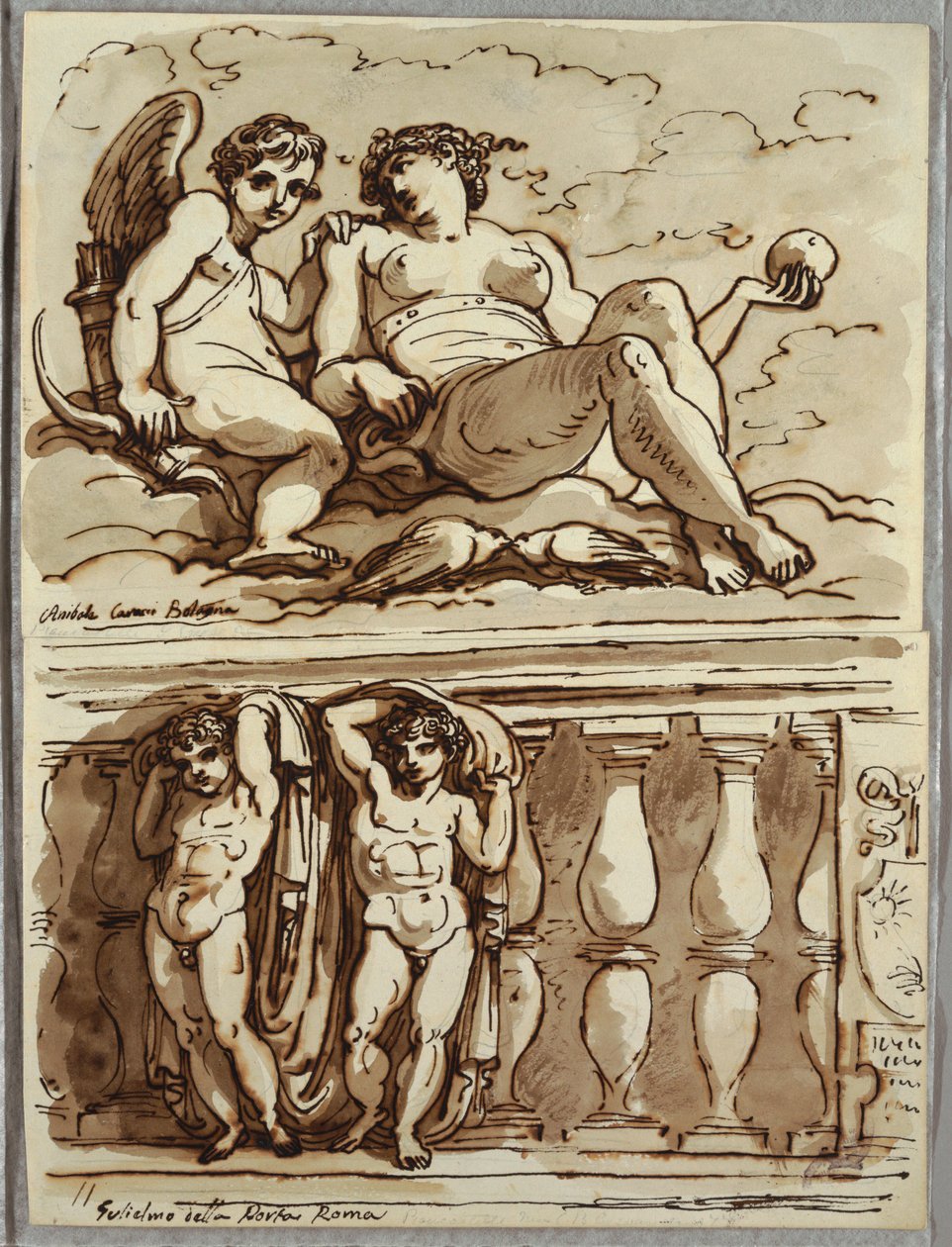 Venus y Cupido, Estudio después de Annibale Carracci de Felice Giani