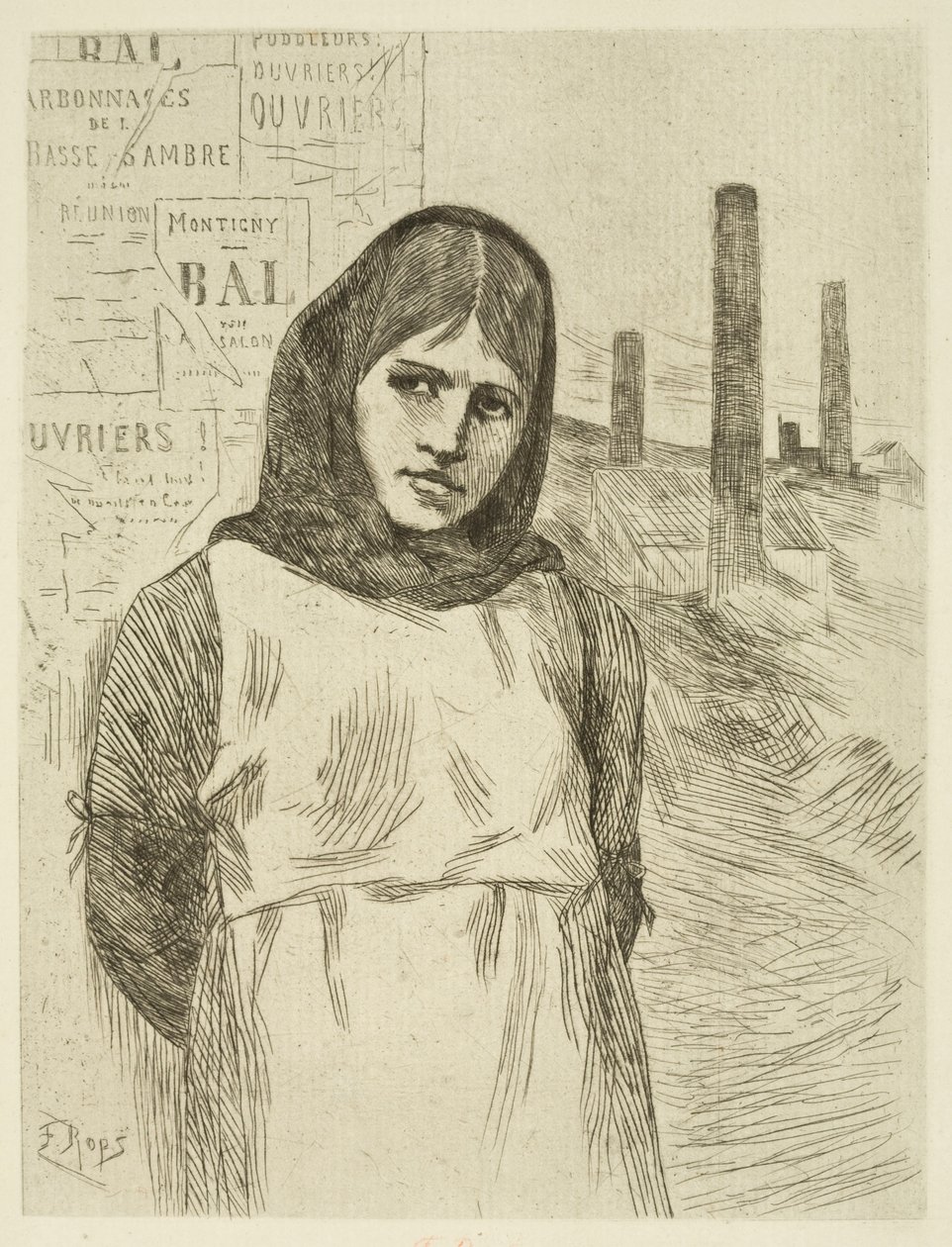 La huelga (La carbonera) de Félicien Rops