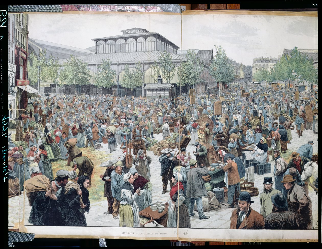 Vista de Les Halles, 1885 de Felicien baron de Myrbach Rheinfeld