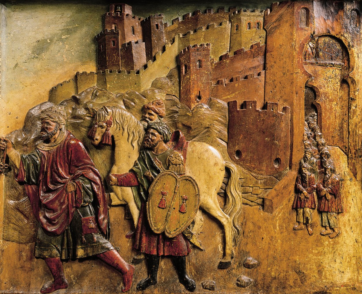 Boadbil, último rey musulmán, dejando Granada en 1492 después de entregar las llaves de la ciudad de Felipe Bigarny or Vigarny