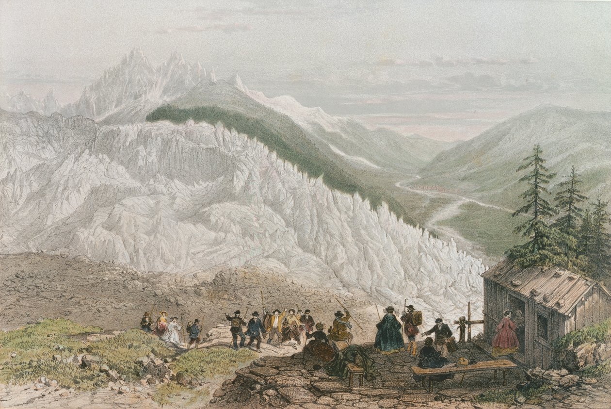 El Glaciar y el Valle de Chamonix, grabado por Adolphe Bayot (1810-66) mediados del siglo XIX de Felix Benoist