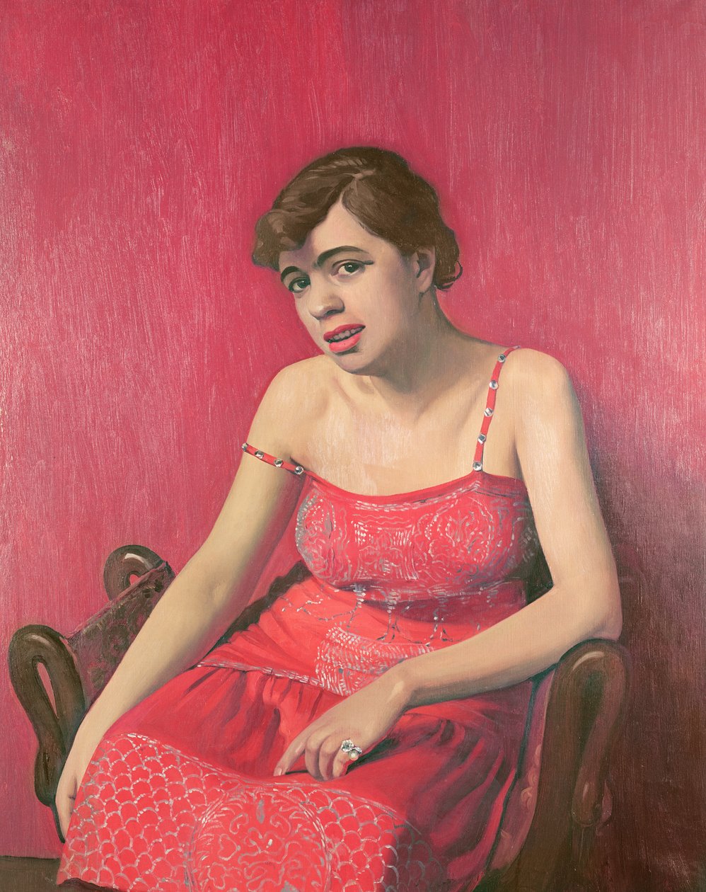 Mujer rumana con vestido rojo, 1925 de Felix Edouard Vallotton