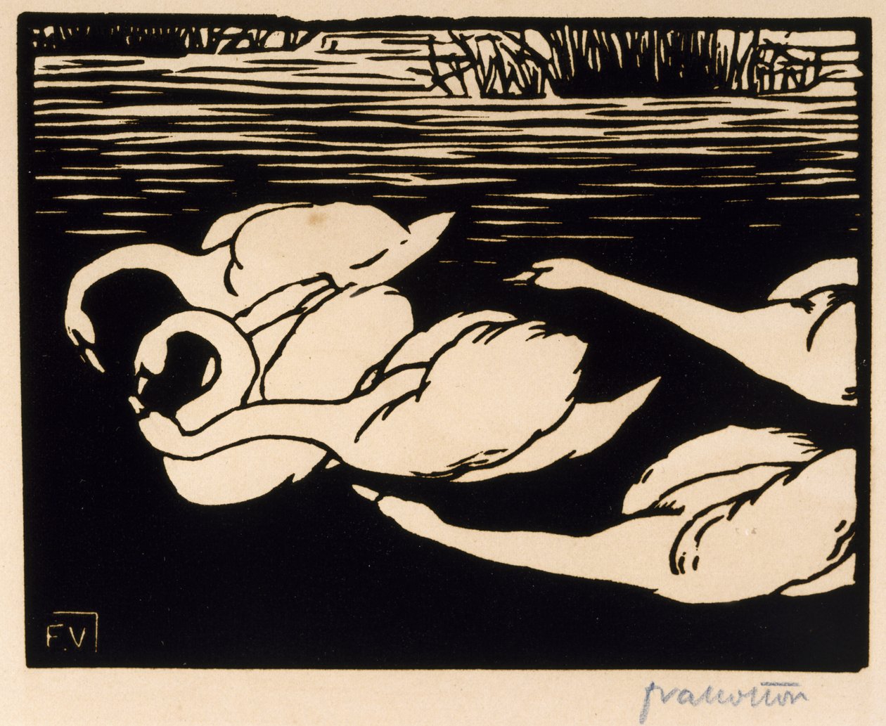 Los cisnes, 1892 de Felix Edouard Vallotton