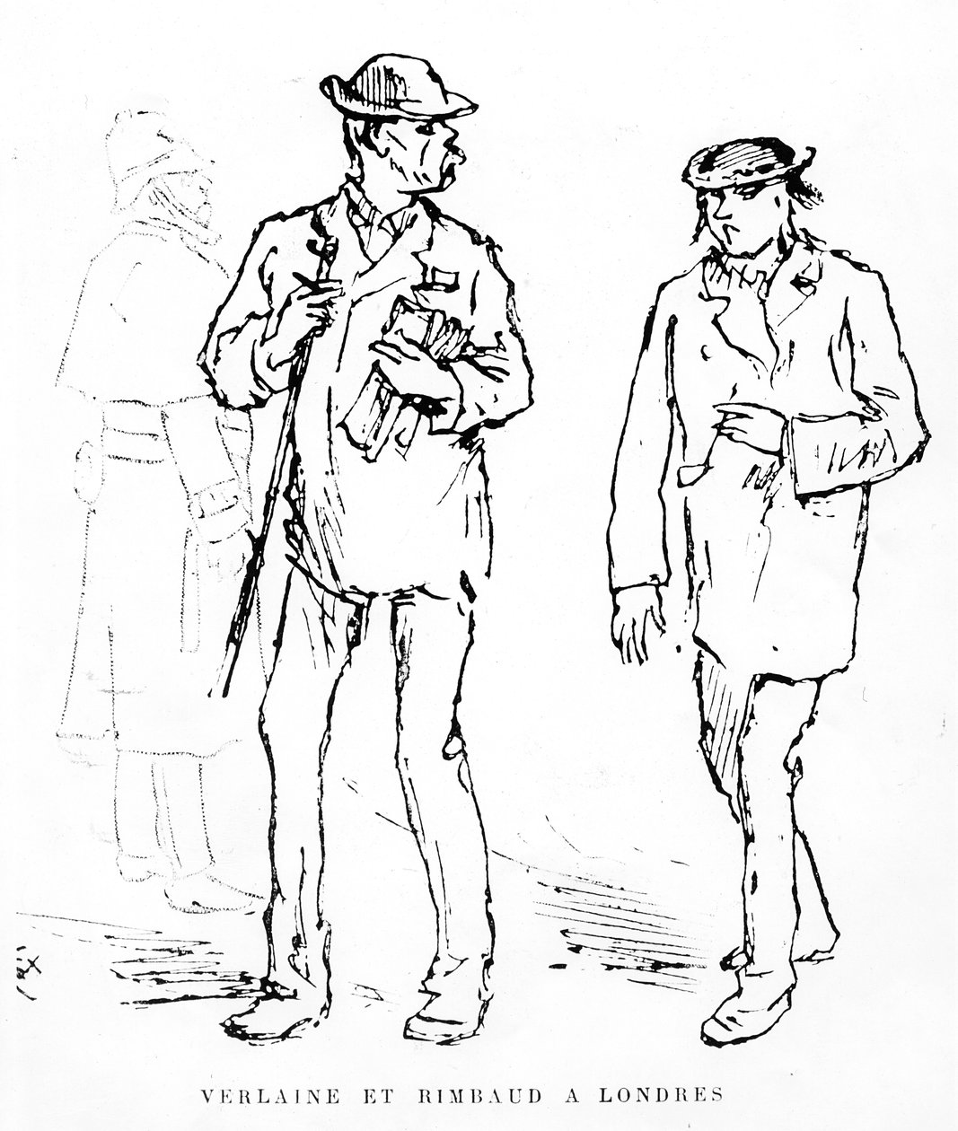 Paul Verlaine y Arthur Rimbaud en Londres, 1872 de Felix Regamey