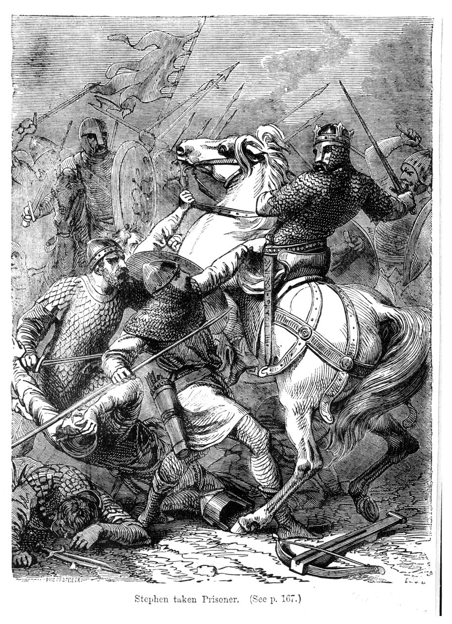 Esteban (c.1097-1154) Capturado por las Fuerzas de Matilda (1102-1167) en 1141 de Felix Philippoteaux