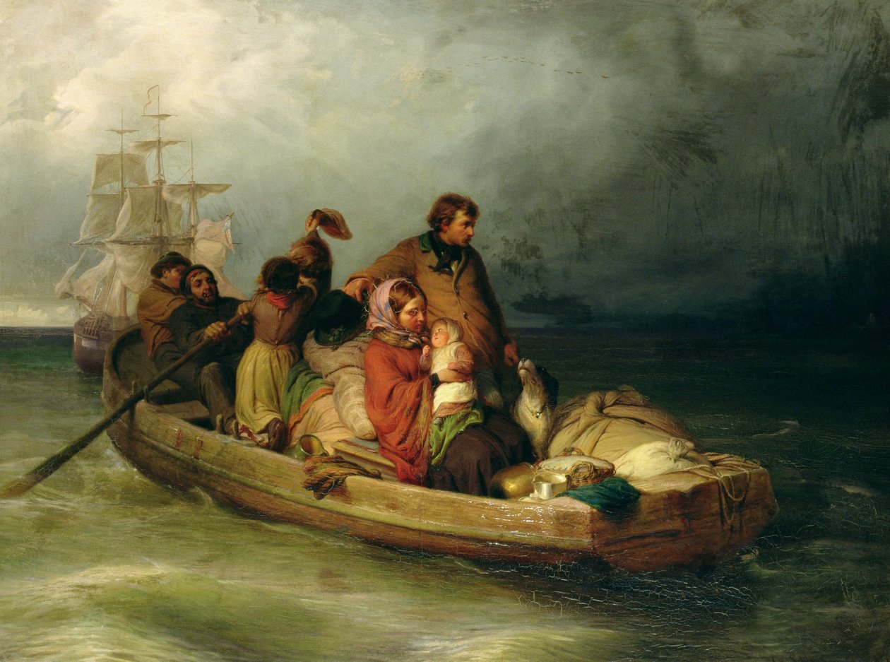 Pasajeros emigrantes a bordo, 1851 de Felix Schlesinger