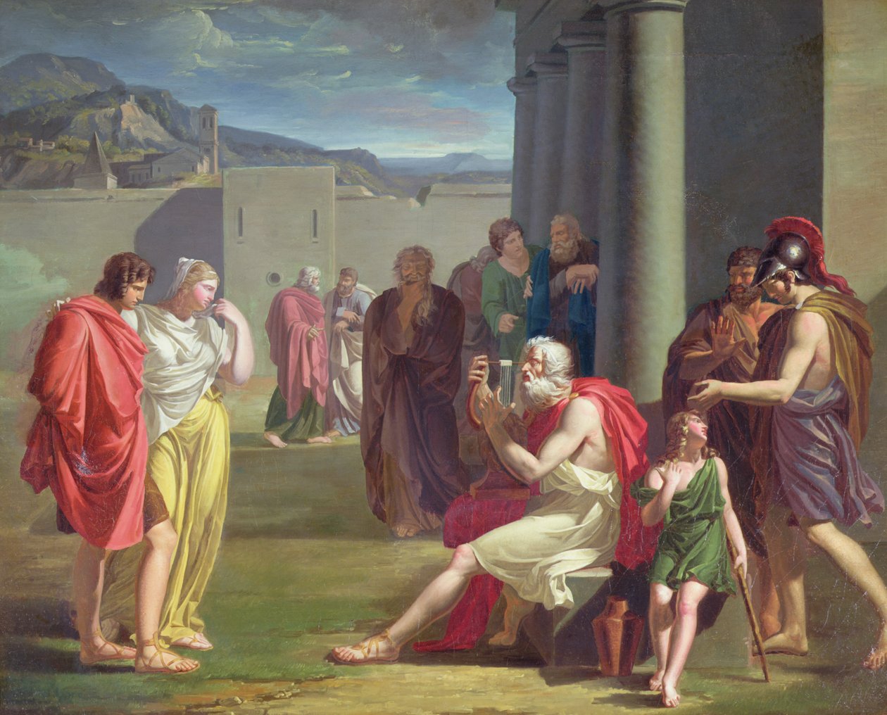 Homero Cantando con su Lira, principios del siglo XIX de Felix Boisselier