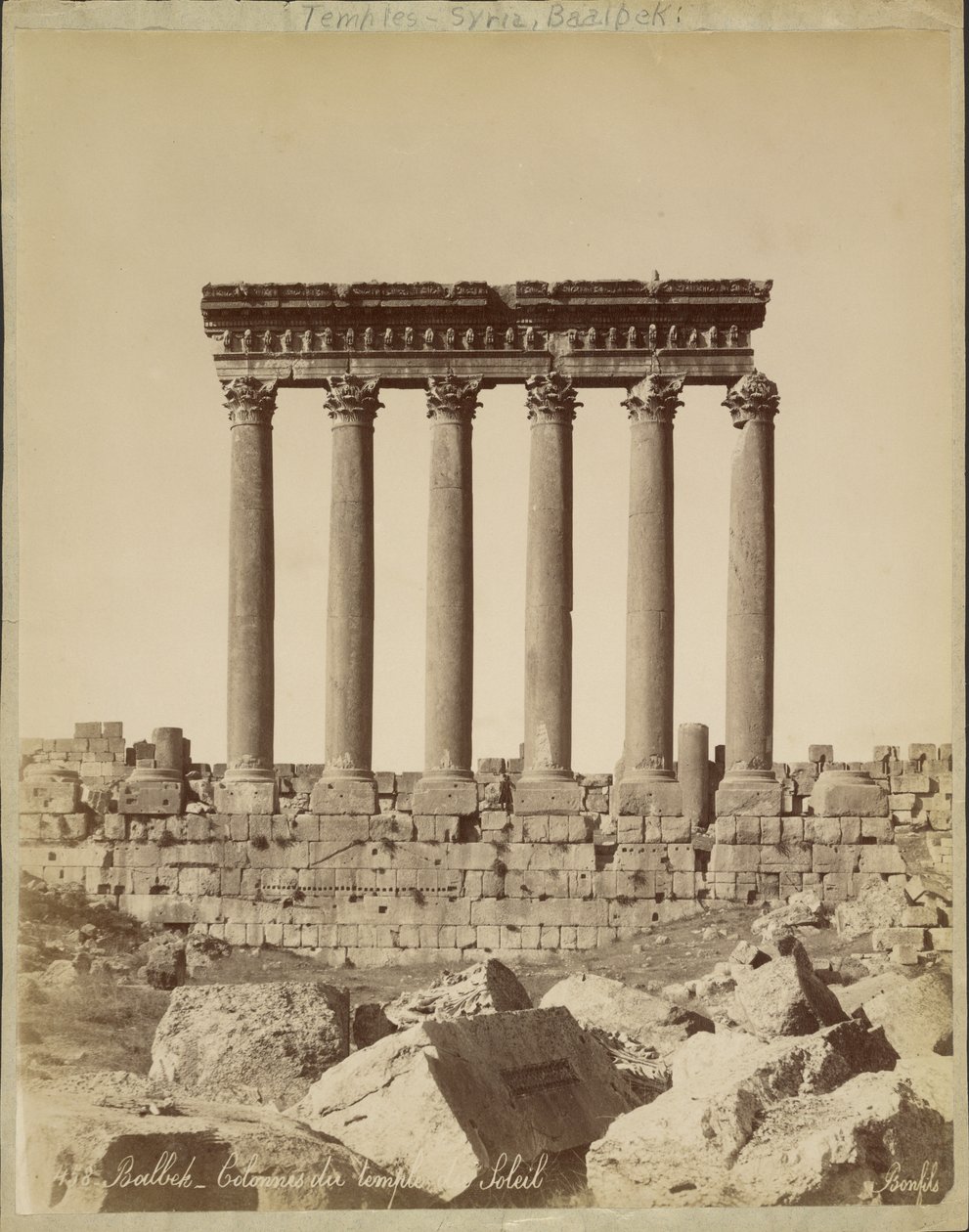 Balbek - Columnas del templo del Sol de Félix Bonfils