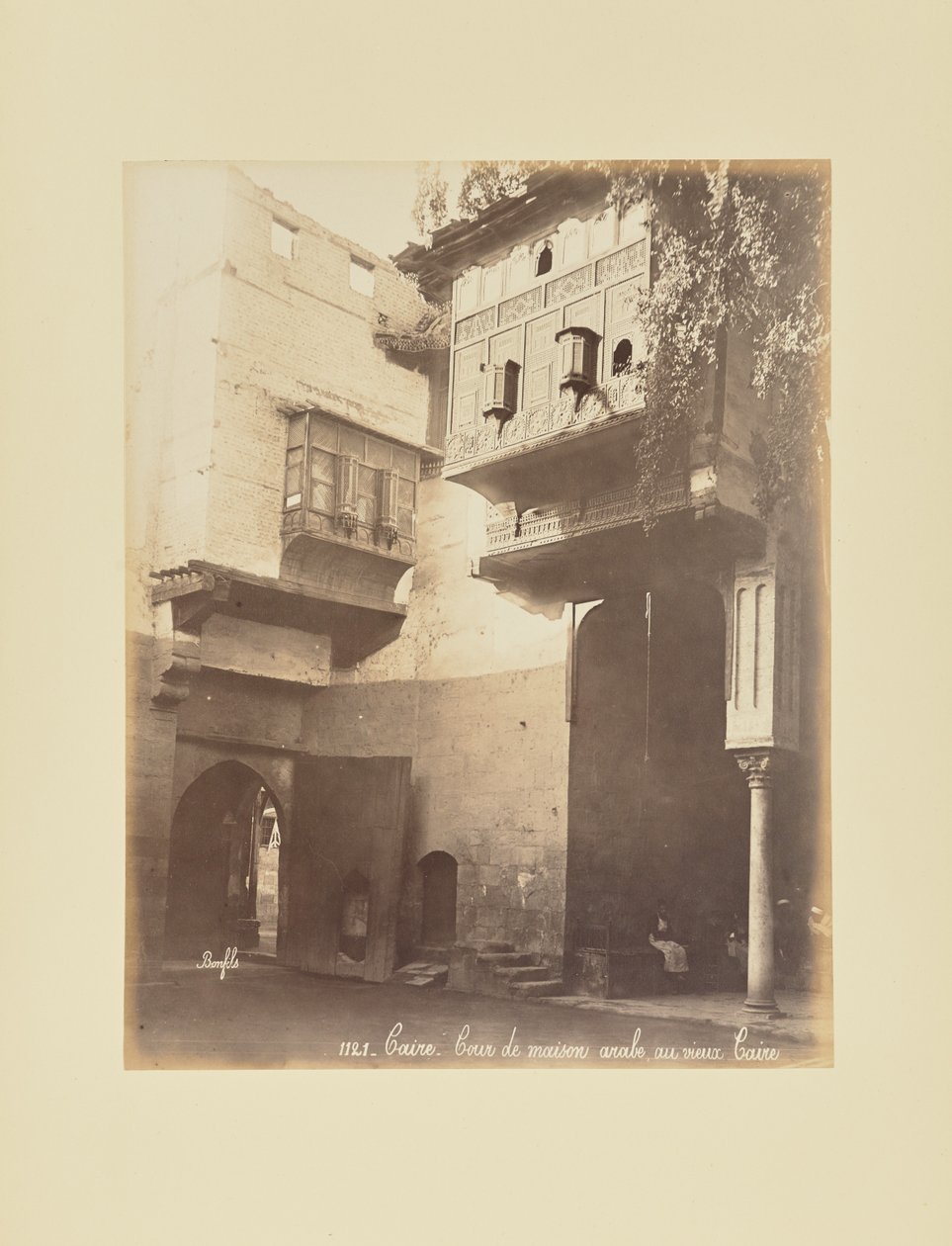 El Cairo - Patio de una casa árabe en el viejo Cairo de Félix Bonfils