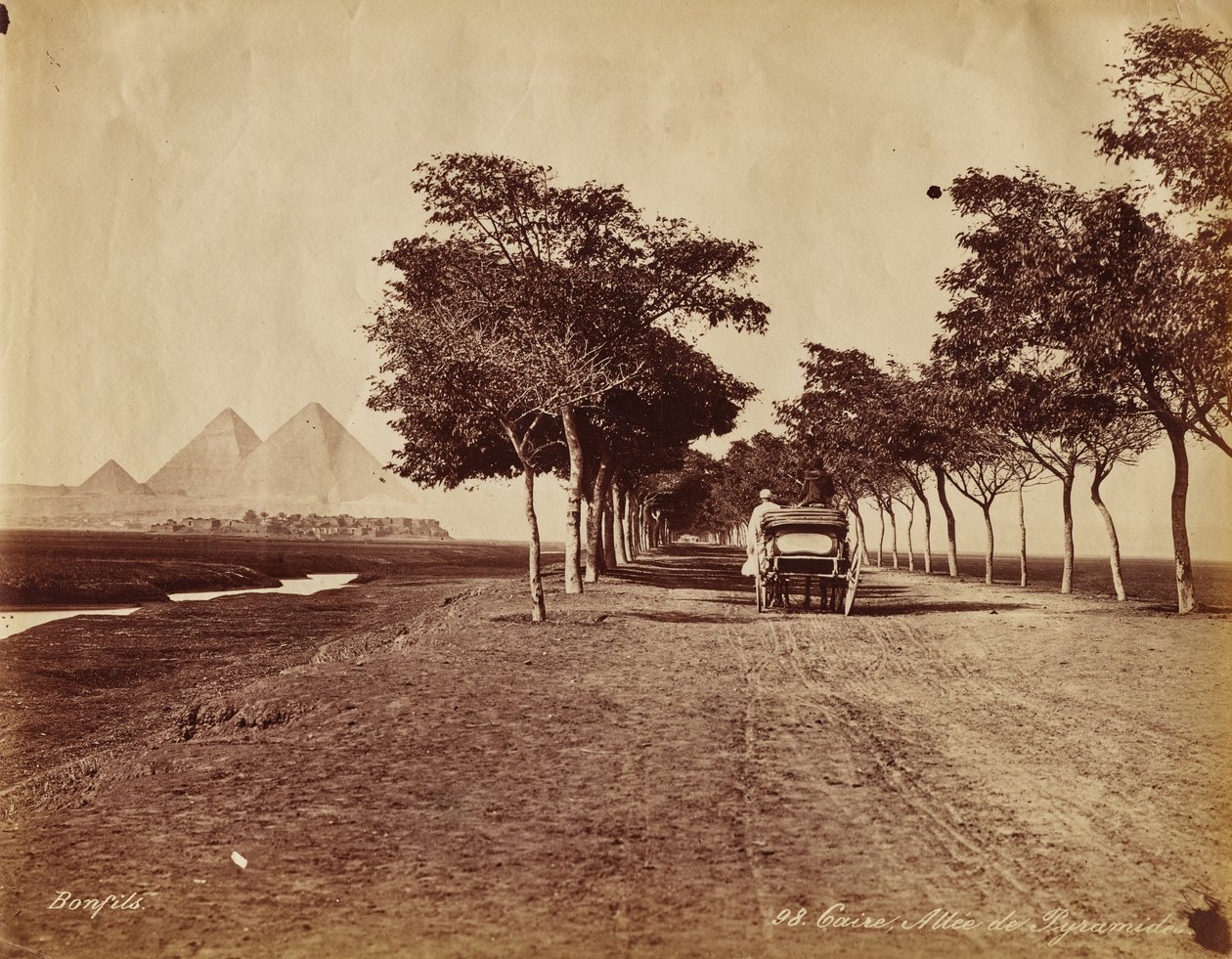 El Cairo. Callejón de las Pirámides de Félix Bonfils
