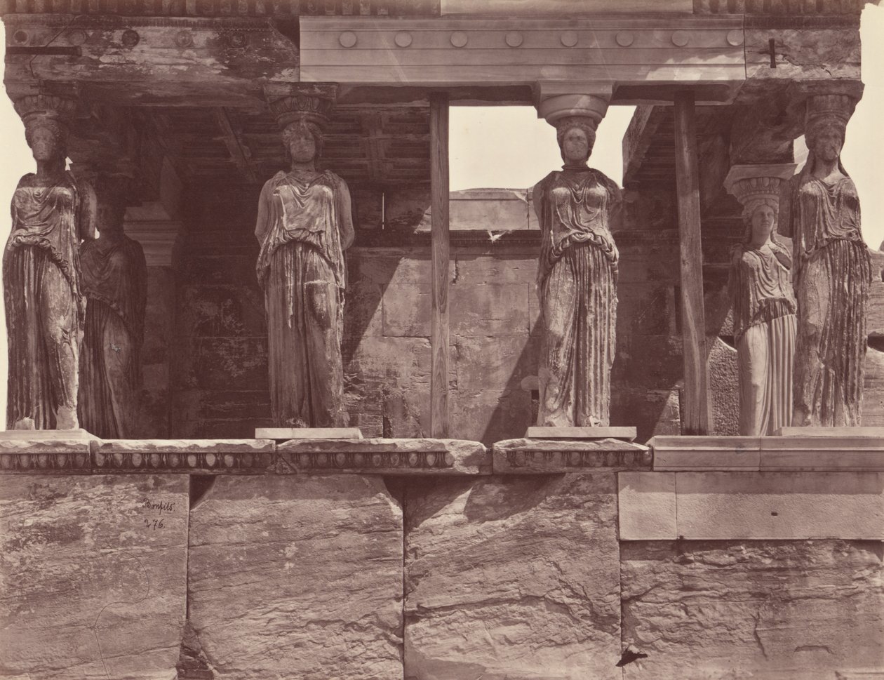 Cariátides del templo del Erecteion - Atenas de Félix Bonfils