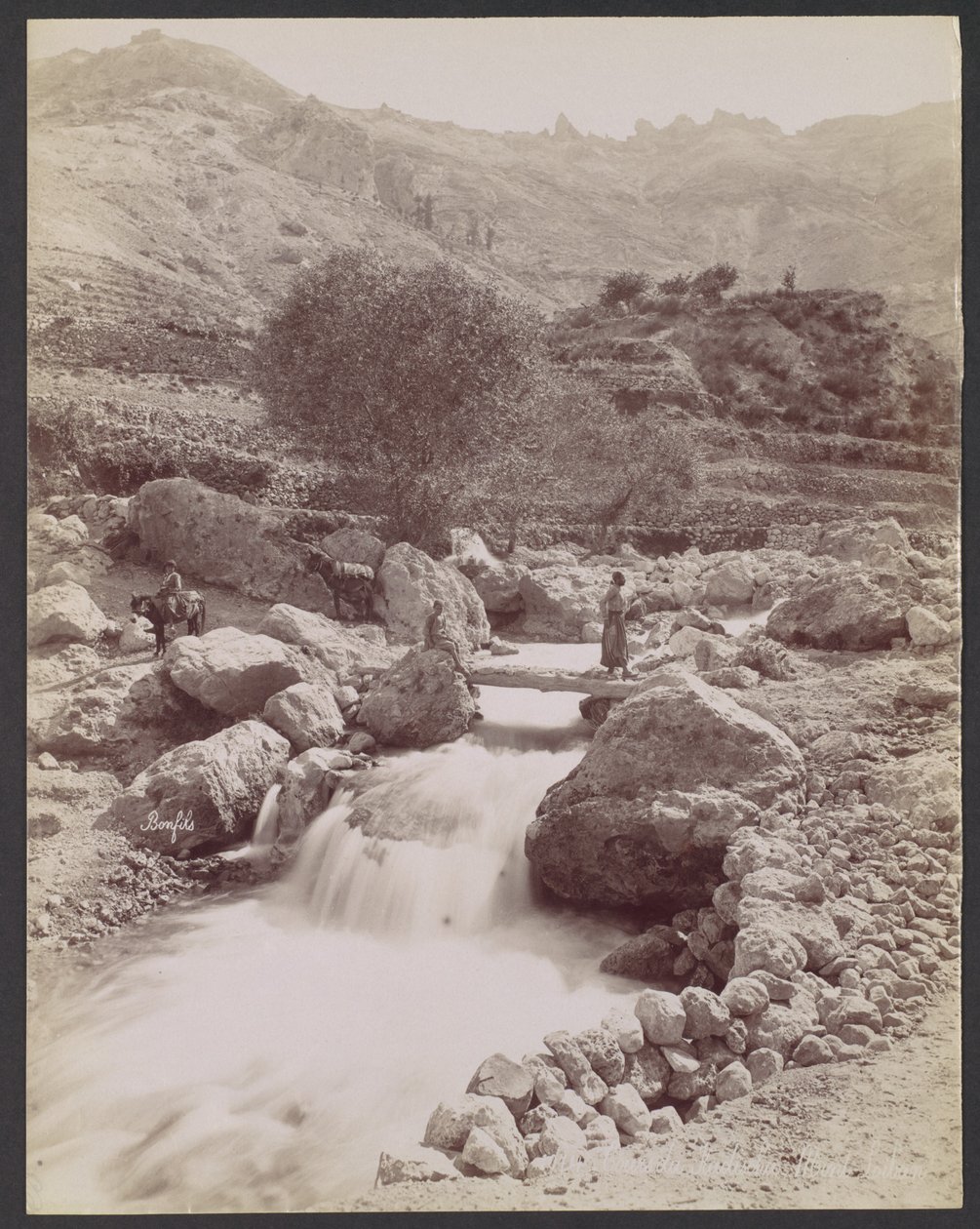 Curso del Kadisha, monte Líbano de Félix Bonfils