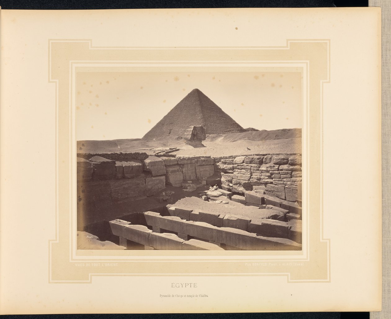 Egipto: pirámide de Keops y templo de Chaffra de Félix Bonfils