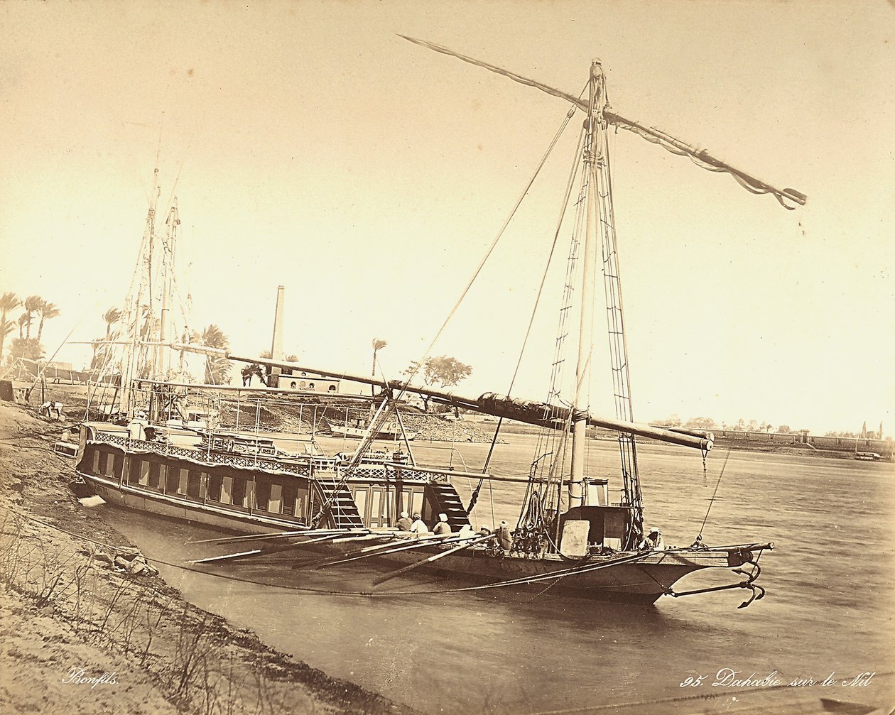 Barco egipcio en el Nilo, en Egipto de Félix Bonfils