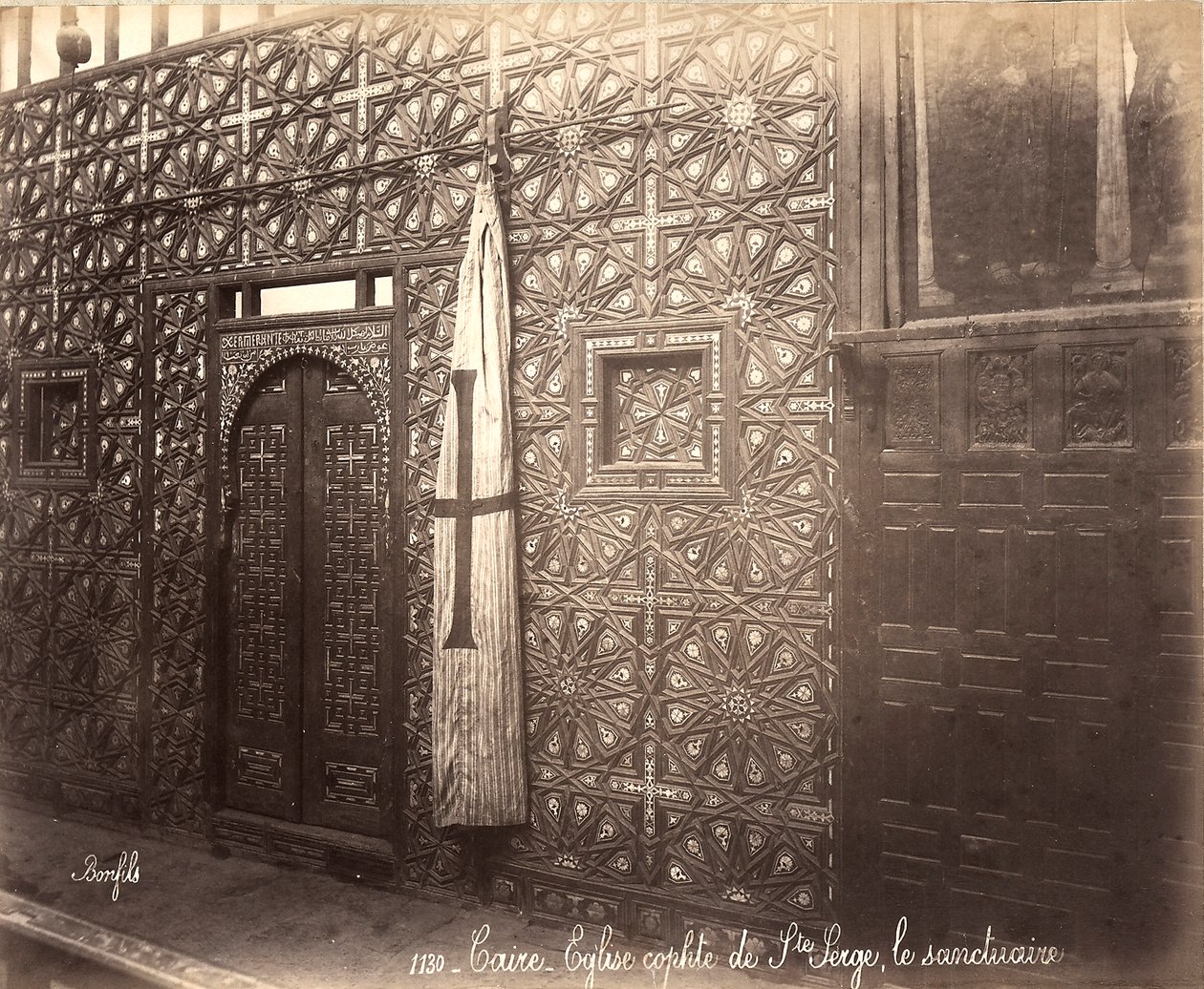 Iconostasio de la iglesia copta de San Sergio en El Cairo de Félix Bonfils