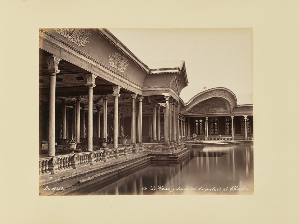 El Cairo, galerías interiores del palacio de Shubra de Félix Bonfils
