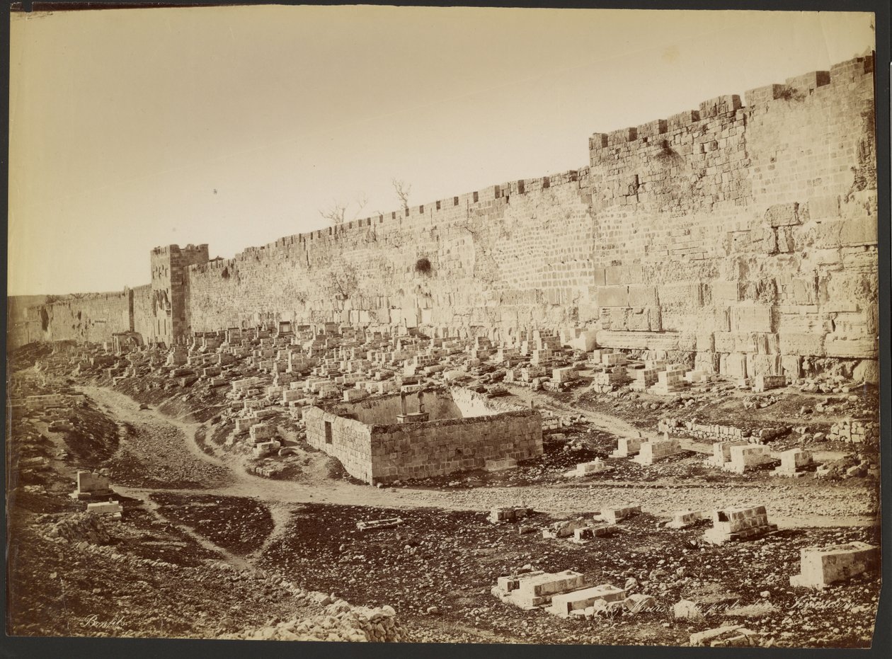 Muralla y Puerta Dorada, Jerusalén de Félix Bonfils