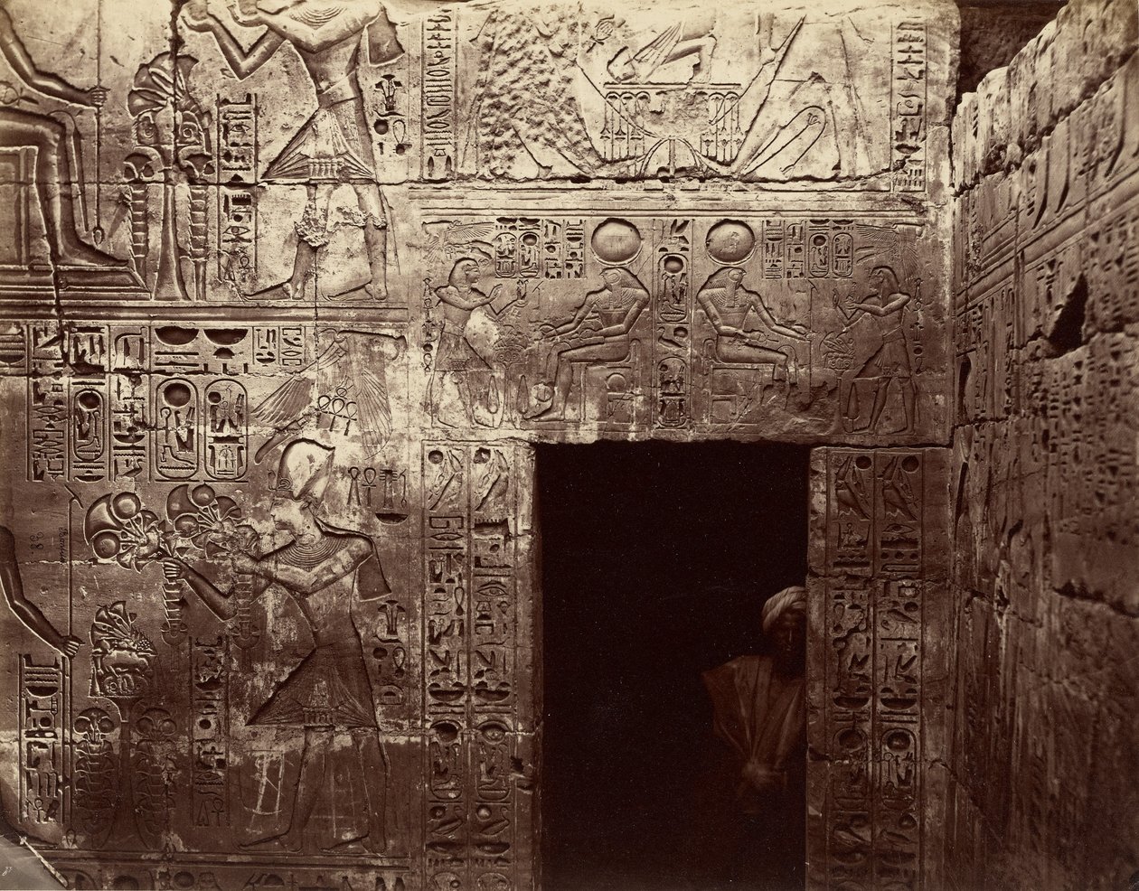 Relieves en el templo de Amón, Karnak de Félix Bonfils