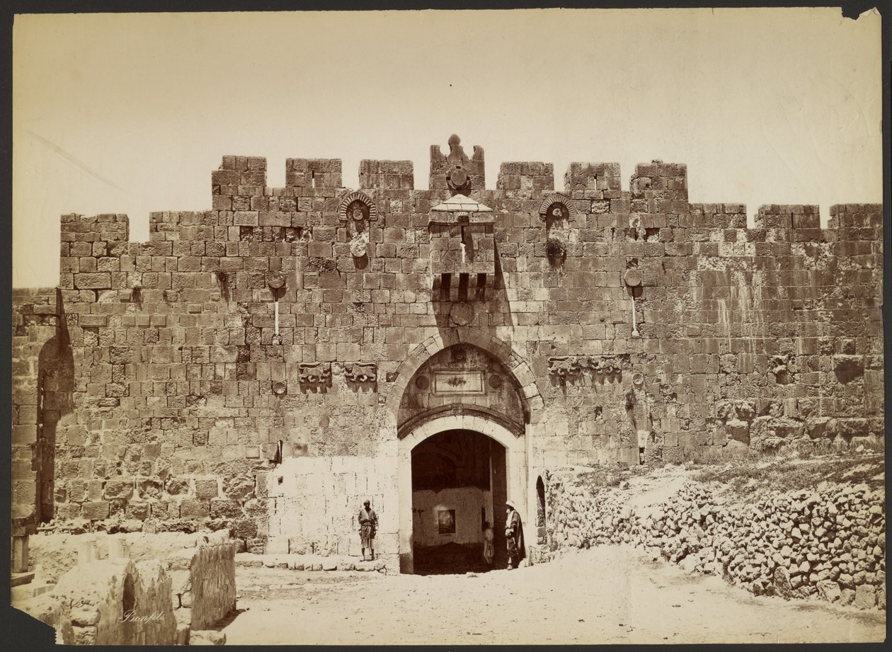 [La Puerta de los Leones, Jerusalén] de Félix Bonfils