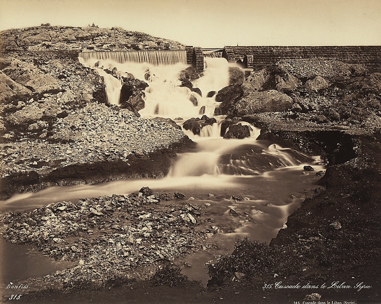 Vista de las cataratas entre Líbano y Siria de Félix Bonfils