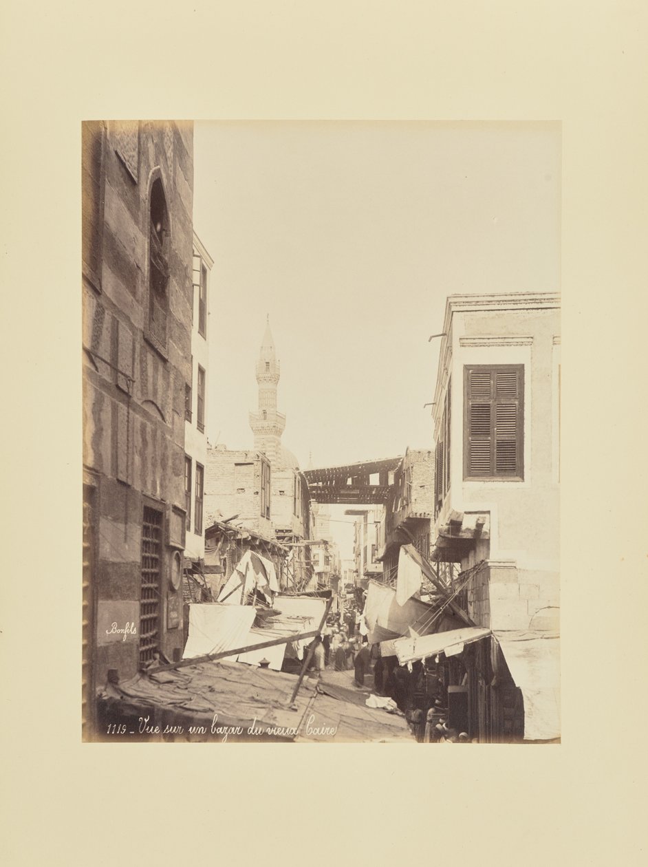 Vista de un bazar del Cairo antiguo de Félix Bonfils