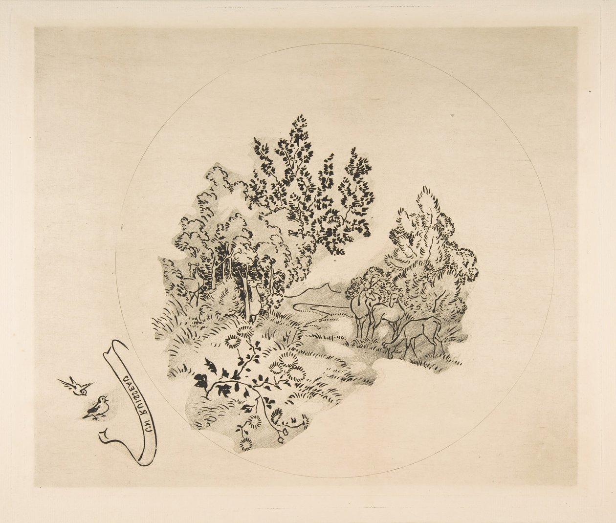 Decoración para un plato: Un arroyo, 1870 de Felix Bracquemond