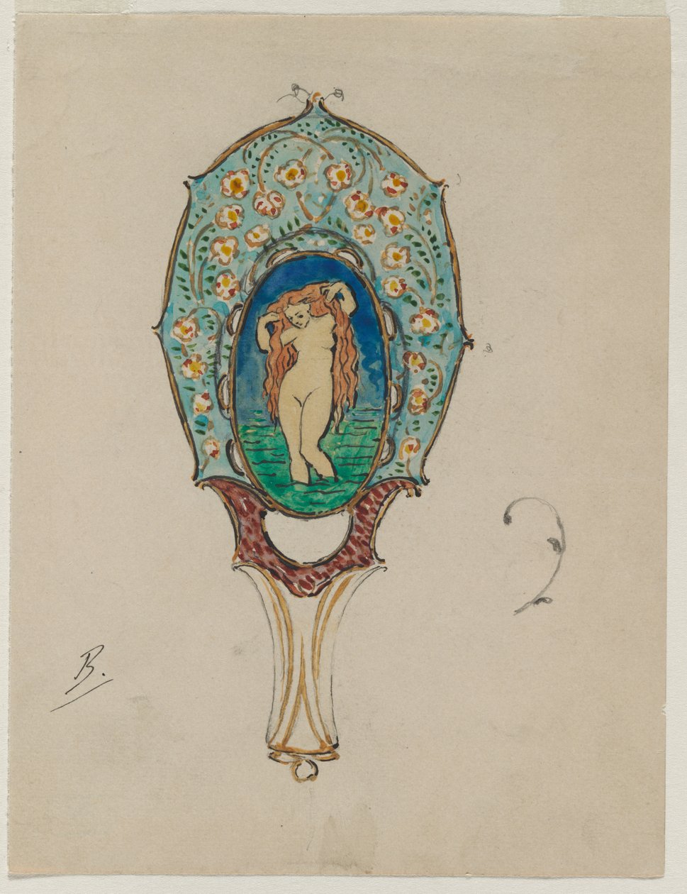 Diseño para un espejo de mano de Felix Bracquemond