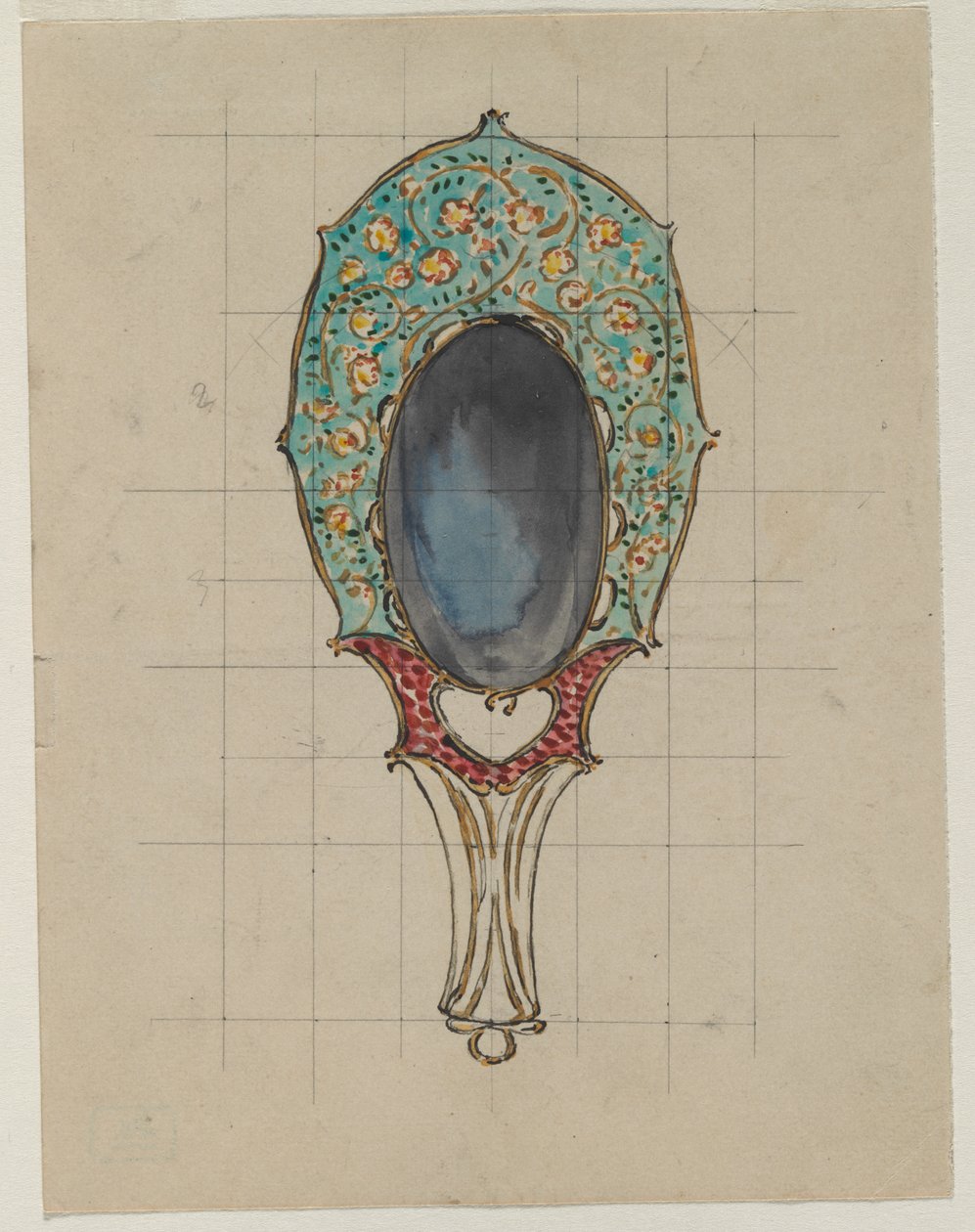 Diseño para un espejo de mano, c. 1900-1902 de Felix Bracquemond