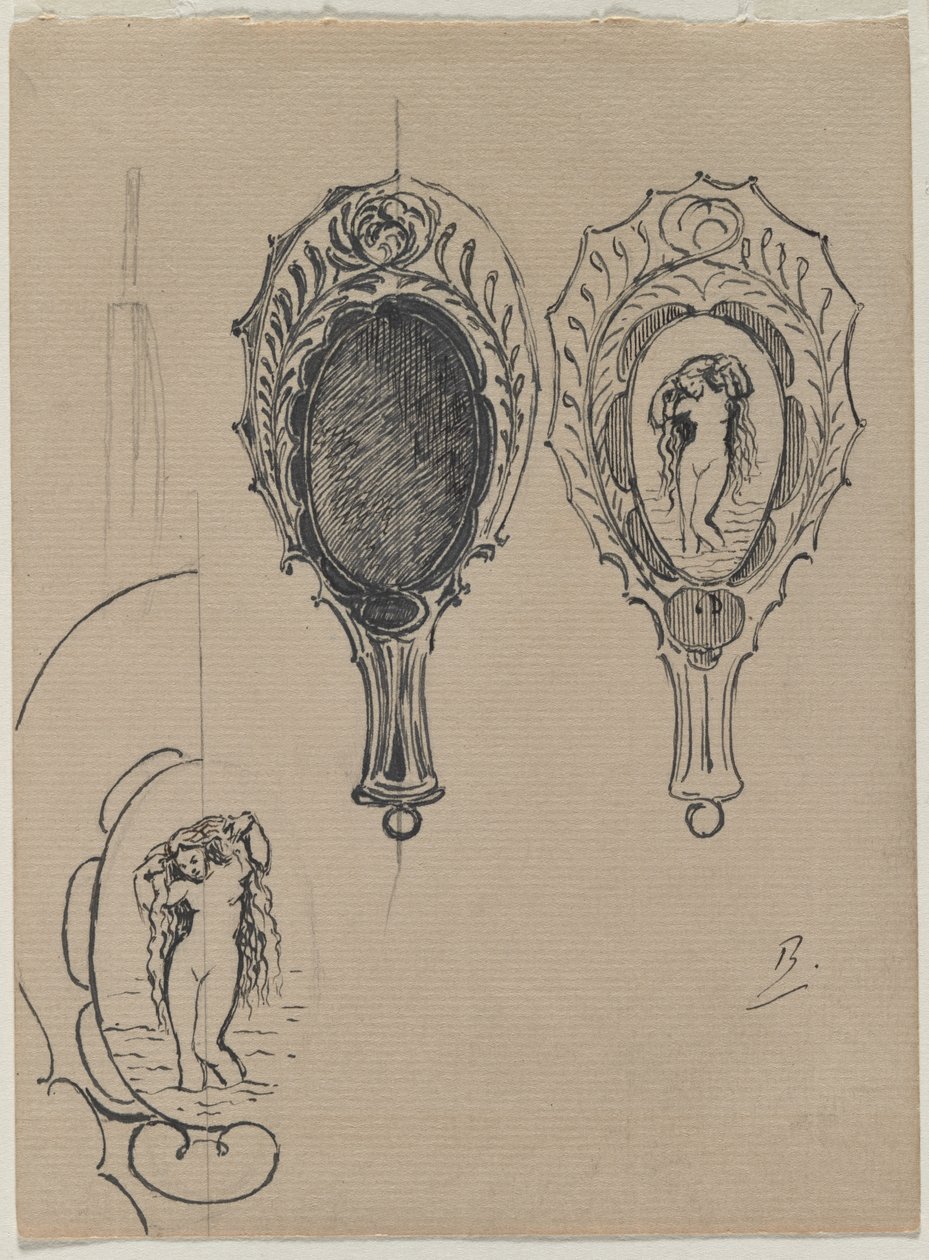 Diseño para un espejo de mano de Felix Bracquemond